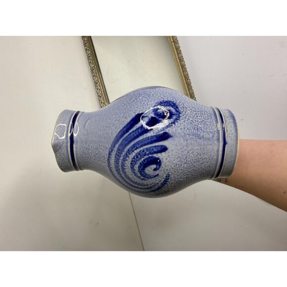 1970s Marzi & Remy Blue Salt Glaze German Pottery Pitcher Marked - Picture 9 of 10